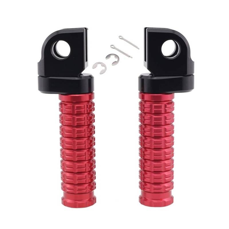 Motorrad Fußrasten für Honda VTR250 2009-2013,Fußrasten Motorrad,Fußrasten Pedale Motorrad Vorne Hinten Pedale Beifahrer Fußstützen Motorrad Fußstütze Pedal,B Red von QPDDFG
