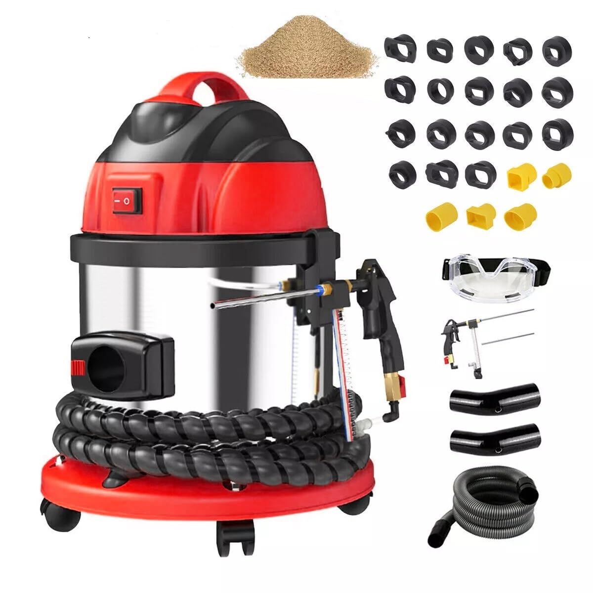 QPKING Walnuss-Blaster, HTS558 Walnusssand-Entkohlungsreiniger, Auto-Walnuss-Blaster-Reiniger, 1200 W Motor-Ansaugkrümmer- und Auslassventilreiniger mit 23 Adaptern, 2 kg Walnusssand, 110 V/220 V QPKING Walnuss-Blaster, HTS558 Walnusssand-Entkohlungsreiniger, Auto-Walnuss-Blaster-Reiniger, 1200 W Motor-Ansaugkrümmer- und Auslassventilreiniger mit 23 Adaptern, 2 kg Walnusssand, 110 V/220 V von QPKING