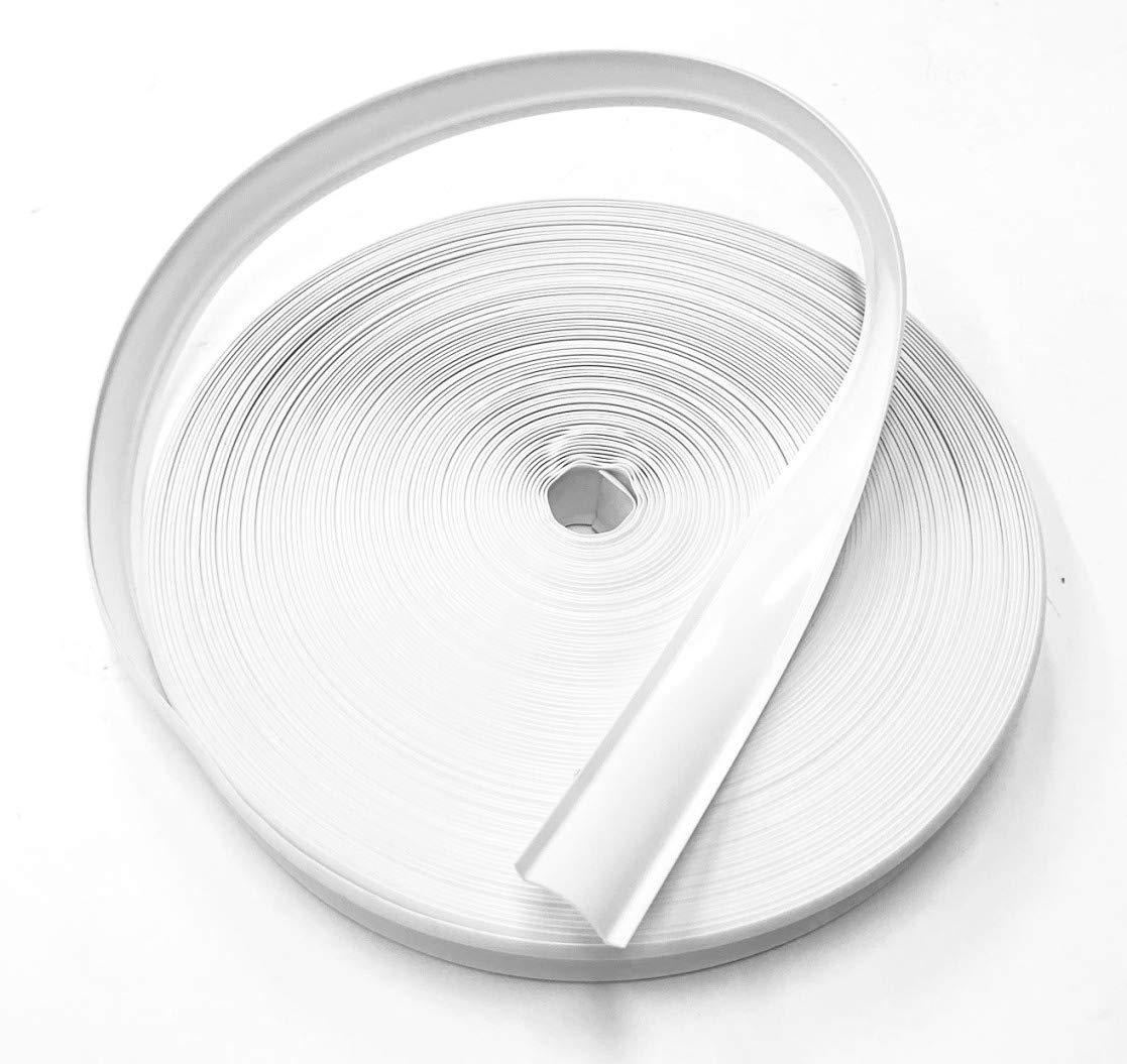 QPN Weiße Vinyl-Zierleiste, 2,2 cm (7/8 Zoll), für Wohnmobile, Reiseanhänger, 30,5 m, Weiß von QPN