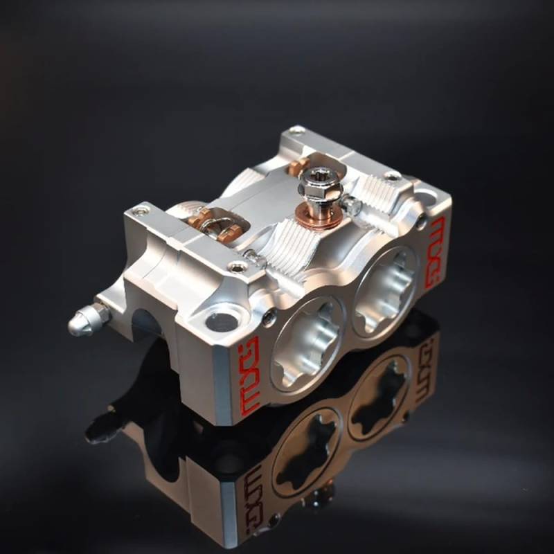 Universal 32mm * 4 Kolben All-in-One CNC Vier Bremsbeläge 100mm Motorrad Bremssattel Modifizierte Bremspumpe Kompatibel mit Verschiedenen Motorrädern(Dark Grey) von QPSJXN