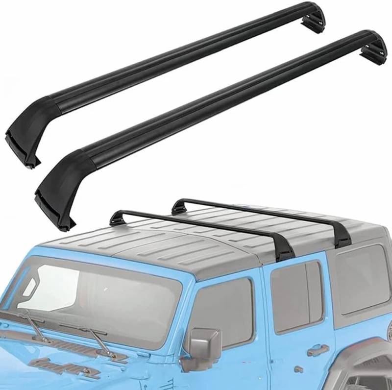 2 Stück Auto-Querträger-Dachträger für Jeep Wrangler JK JL 2007-2022, Lastenträger Relingträger Gepäckträger für Dachbox, Dachquerträger, Gepäckträger Schienen Zubehör von QQLADY