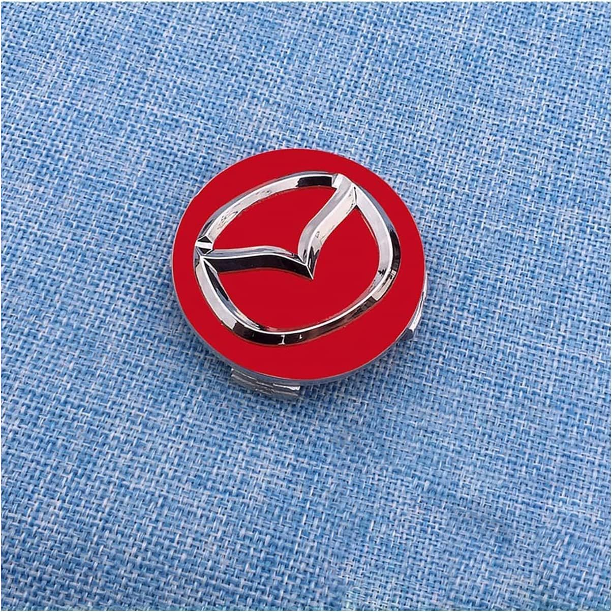 4 Stück Nabendeckel Radnabendeckel für Mazda 3/6/8 CX-3 CX4 CX5 56mm, Nabenkappen mit Logo Radnabenkappen, Wasserdicht Staubdicht Anti Rost Felgendeckel, Auto Accessoires von QQLADY