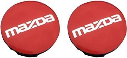4 Stück Nabendeckel Radnabendeckel für Mazda 60mm, Nabenkappen mit Logo Radnabenkappen, Wasserdicht Staubdicht Anti Rost Felgendeckel, Auto Accessoires,A Red von QQLADY