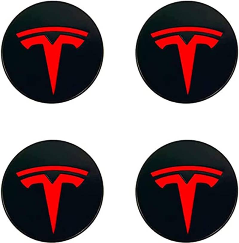 4 Stück Nabendeckel Radnabendeckel für Tesla Model 3 65mm, Nabenkappen mit Logo Radnabenkappen, Wasserdicht Staubdicht Anti Rost Felgendeckel, Auto Accessoires,A von QQLADY