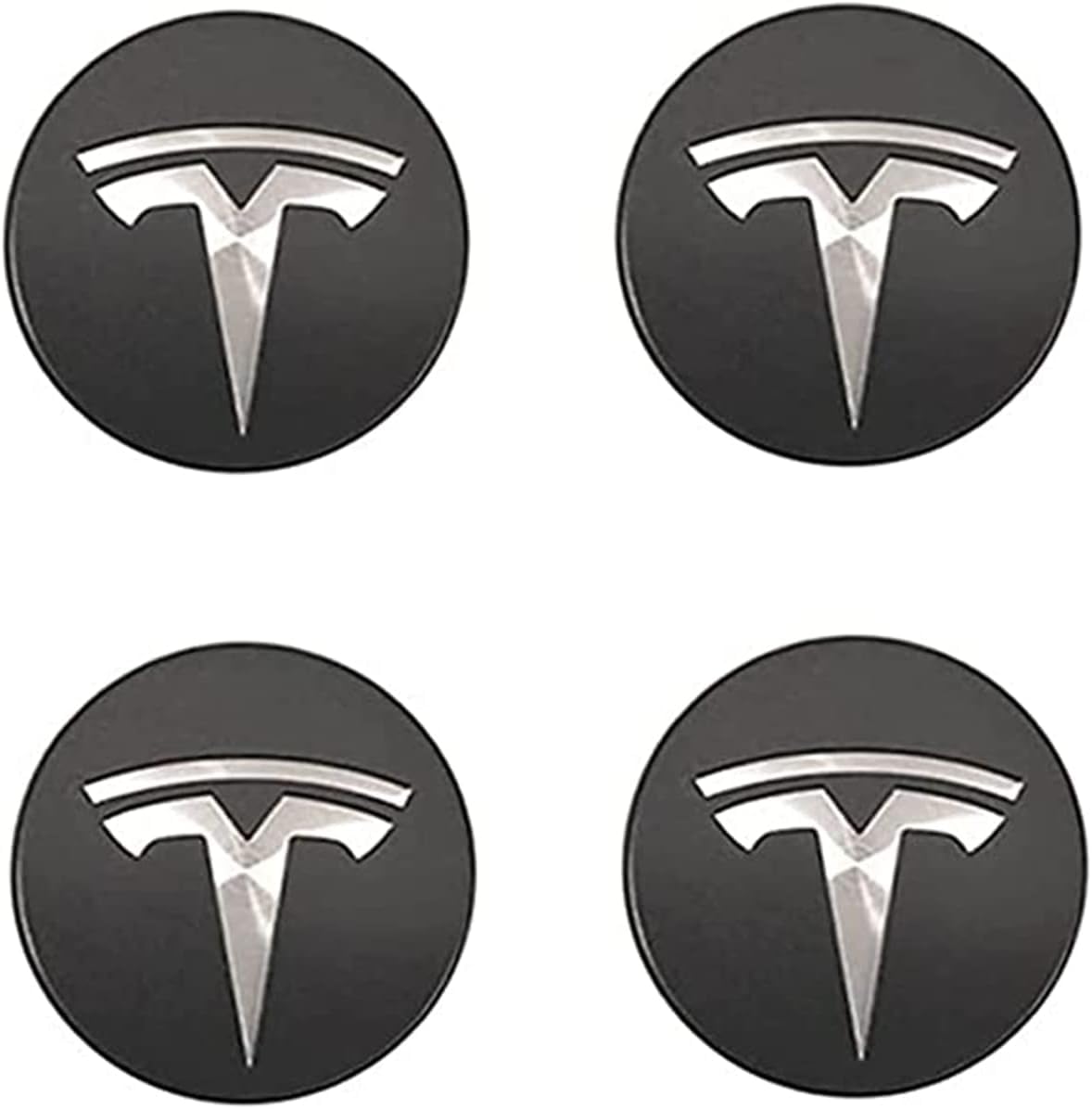 4 Stück Nabendeckel Radnabendeckel für Tesla Model 3 65mm, Nabenkappen mit Logo Radnabenkappen, Wasserdicht Staubdicht Anti Rost Felgendeckel, Auto Accessoires,E von QQLADY
