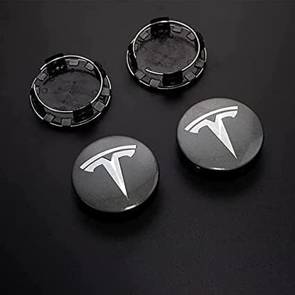 4 Stück Nabendeckel Radnabendeckel für Tesla Model 3 S X 60mm, Nabenkappen mit Logo Radnabenkappen, Wasserdicht Staubdicht Anti Rost Felgendeckel, Auto Accessoires,A von QQLADY