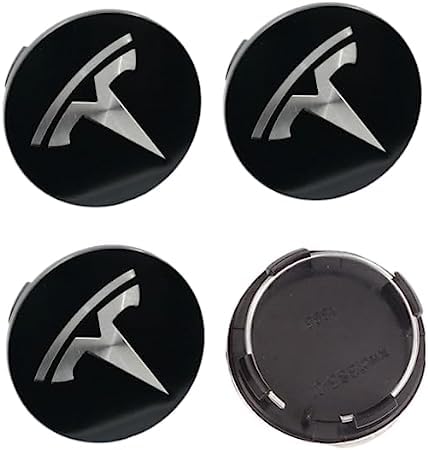 4 Stück Nabendeckel Radnabendeckel für Tesla Model S X 3 Y 56mm, Nabenkappen mit Logo Radnabenkappen, Wasserdicht Staubdicht Anti Rost Felgendeckel, Auto Accessoires,G von QQLADY