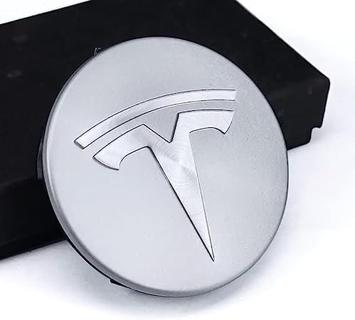 4 Stück Nabendeckel Radnabendeckel für Tesla Model S Y 3 X 57mm, Nabenkappen mit Logo Radnabenkappen, Wasserdicht Staubdicht Anti Rost Felgendeckel, Auto Accessoires,A von QQLADY