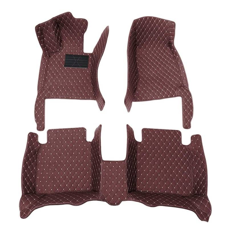 QQLADY Auto FußMatten für BMW 7 Series F01 F04 2013 2014 2015 LHD, Leder Auto Fussmatten Set Allwetter wasserdichte rutschfeste Teppich Matte, VollstäNdige Abdeckung Zubehör,G Brown von QQLADY