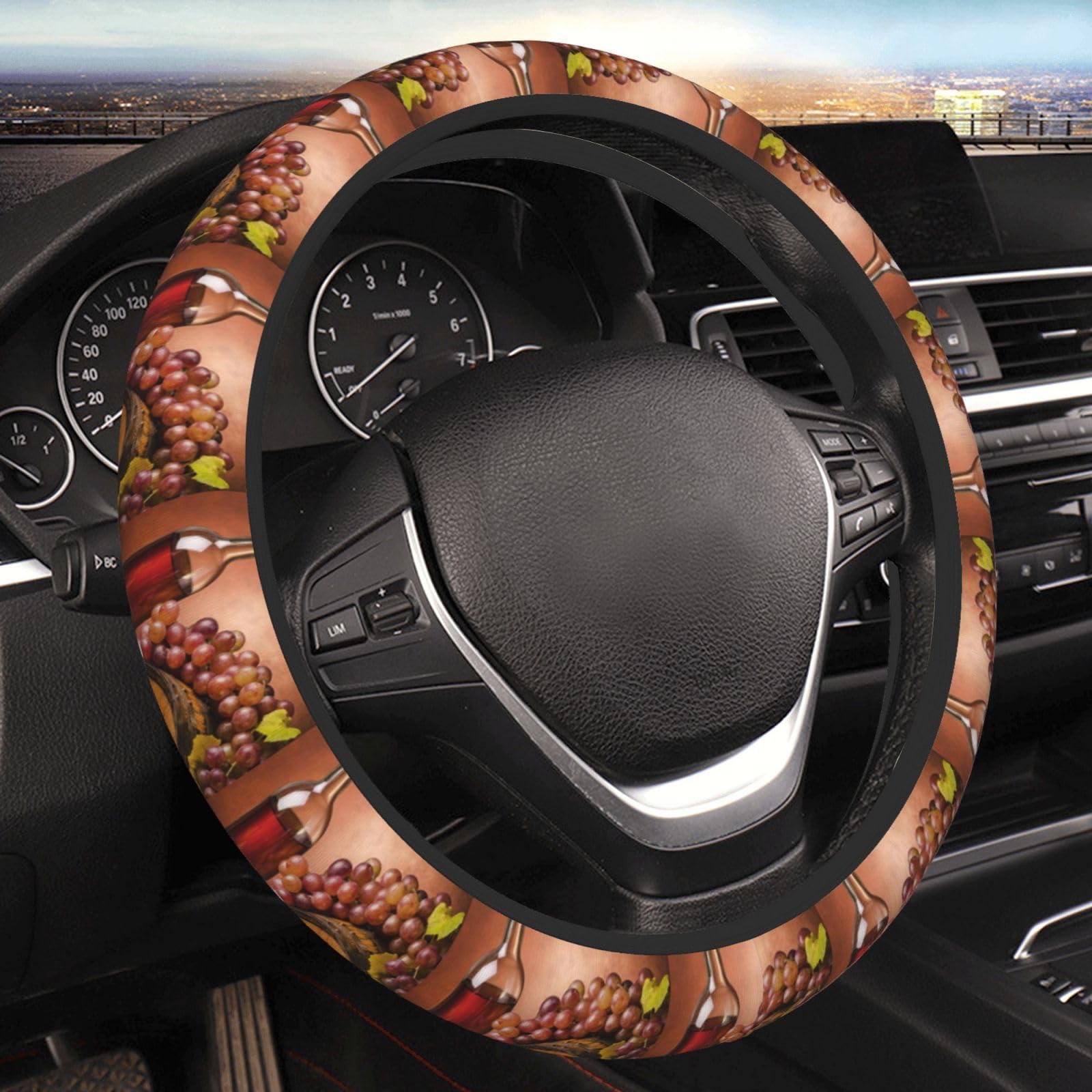Lebensmittel und Getränke Restaurant Auto Stretch Elastische Lenkradabdeckung, Universal 15 Zoll Fahrzeug Lenkradbezug, Atmungsaktive Mikrofaser Auto Lenkradabdeckung Schutzhülle Lebensmittel und Getränke Restaurant Auto Stretch Elastische Lenkradabdeckung, Universal 15 Zoll Fahrzeug Lenkradbezug, Atmungsaktive Mikrofaser Auto Lenkradabdeckung Schutzhülle von QQLADY