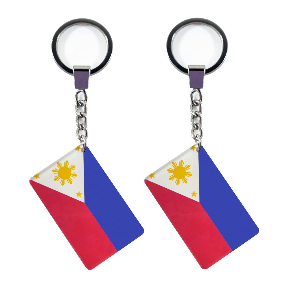 QQSD Philippinische Flagge, Schlüsselanhänger, 2 Stück, Philippinen, 2 x 1.2 x 0.2 inches QQSD Philippinische Flagge, Schlüsselanhänger, 2 Stück, Philippinen, 2 x 1.2 x 0.2 inches von QQSD