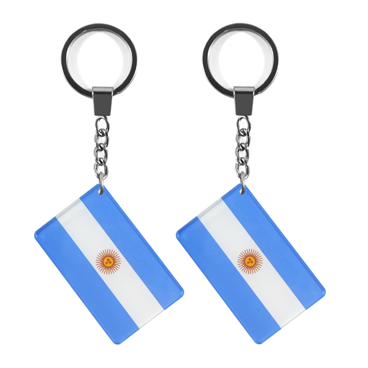 QQSD Schlüsselanhänger mit argentinischer Flagge, 2 Stück, Argentinien, 2 x 1.2 x 0.2 inches von QQSD