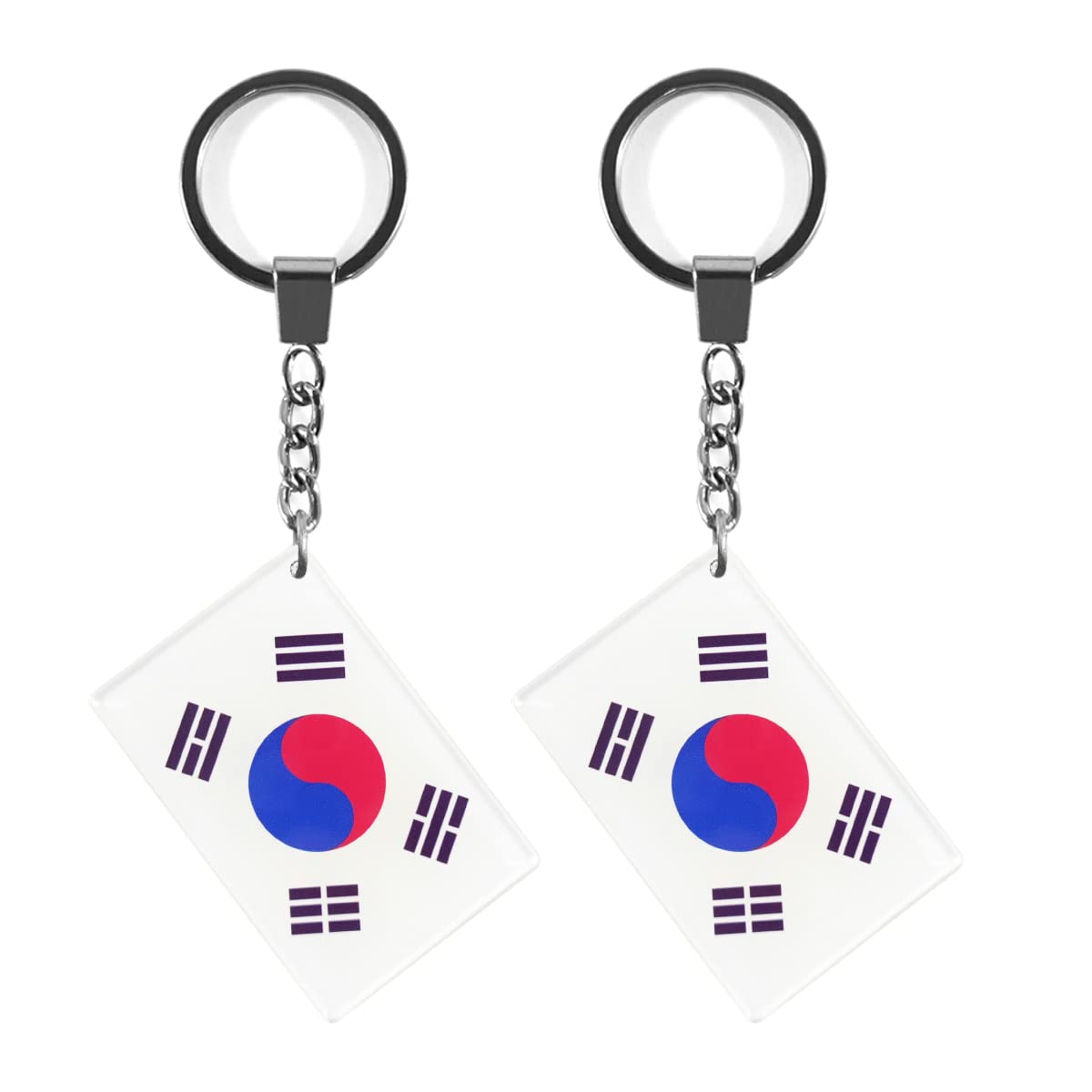 QQSD Schlüsselanhänger mit südkoreanischer Flagge, 2 Stück, Südkorea, 2 x 1.2 x 0.2 inches QQSD Schlüsselanhänger mit südkoreanischer Flagge, 2 Stück, Südkorea, 2 x 1.2 x 0.2 inches von QQSD