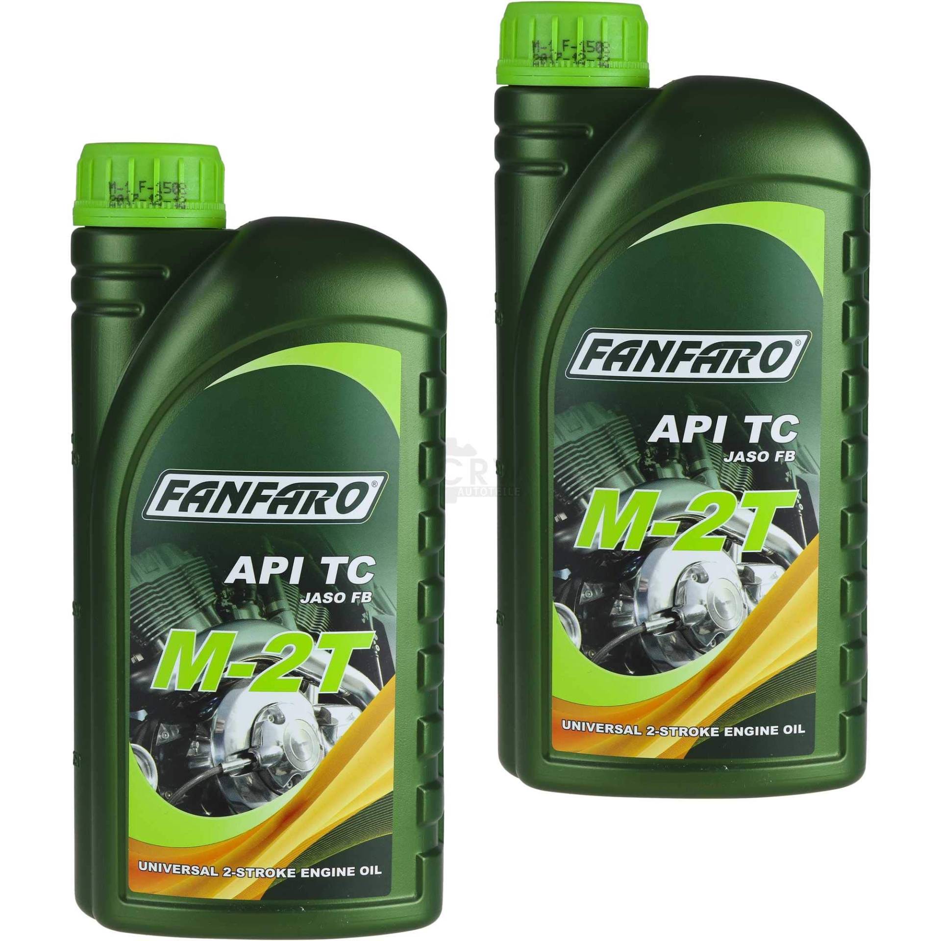 2x1 Liter FANFARO M-2T Universal 2-Takt API TC Motorrädöl Zweitakt Motoröl Öl von Diederichs