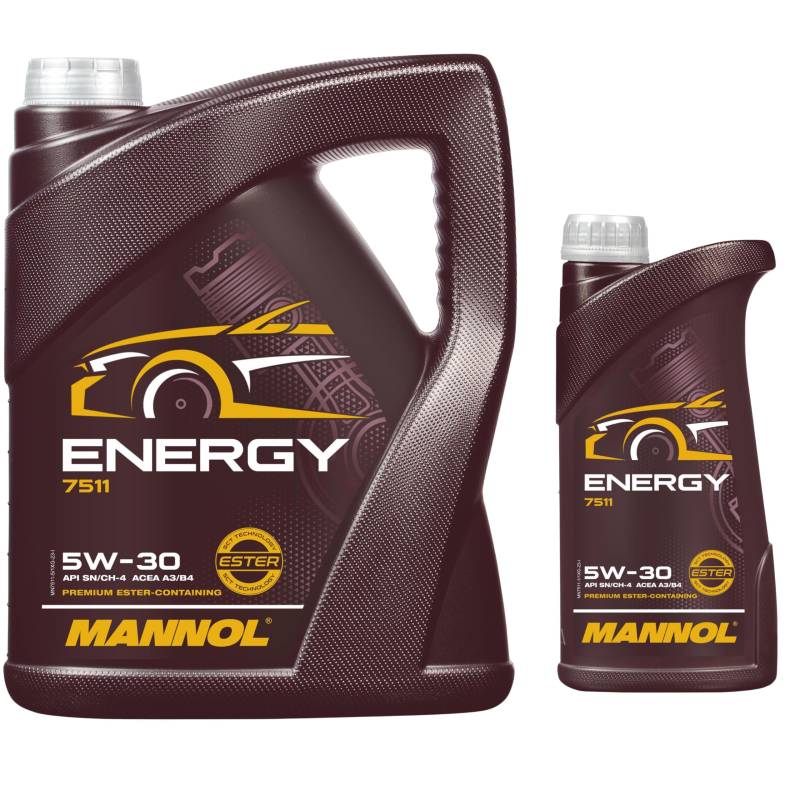 6 Liter Original MANNOL Motoröl Energy 5W-30 API SL Engine Oil Öl von Diederichs