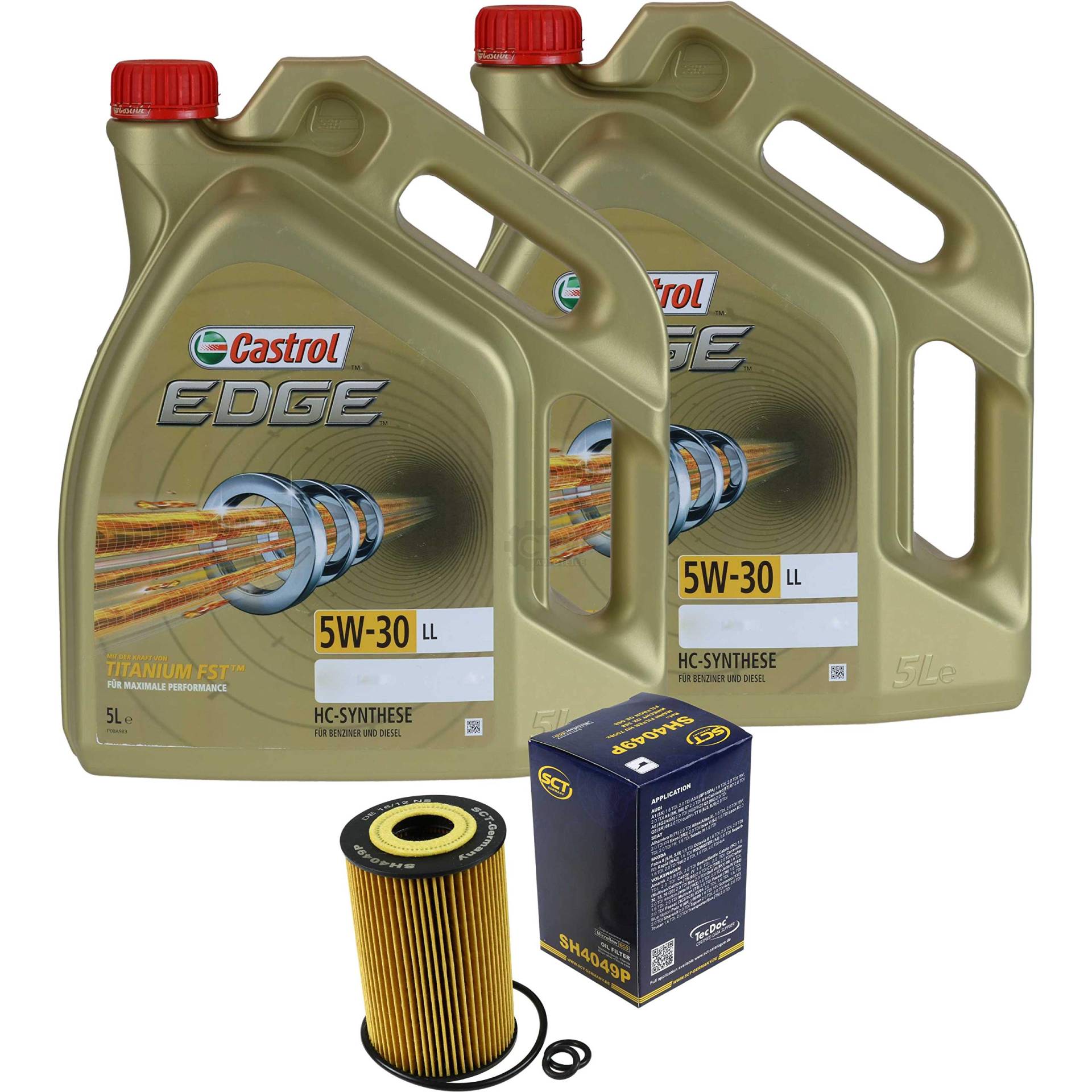 Filter Set Inspektionspaket 10 Liter Motoröl EDGE Titanium FST 5W-30 LL SCT Germany Ölfilter von Diederichs