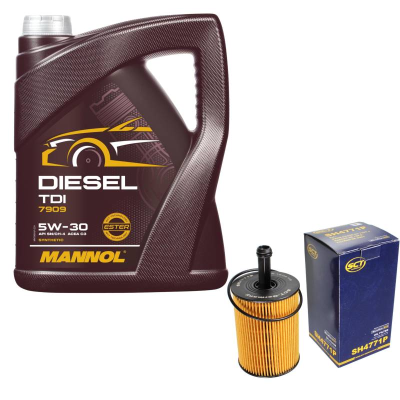 Filter Set Inspektionspaket 5 Liter MANNOL Motoröl Diesel TDI 5W-30 API SN/CF SCT Germany Ölfilter von Diederichs