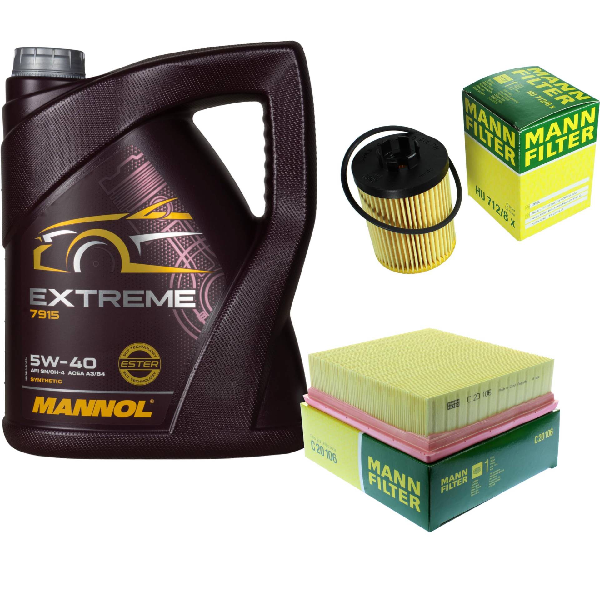 Filter Set Inspektionspaket 5 Liter MANNOL Motoröl Extreme 5W-40 API SN/CF MANN-FILTER Luftfilter Ölfilter Filter Set Inspektionspaket 5 Liter MANNOL Motoröl Extreme 5W-40 API SN/CF MANN-FILTER Luftfilter Ölfilter von Diederichs