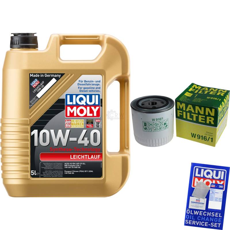 Filter Set Inspektionspaket 5 Liter Motoröl Leichtlauf 10W-40 MANN-FILTER Ölfilter von QR-PARTS