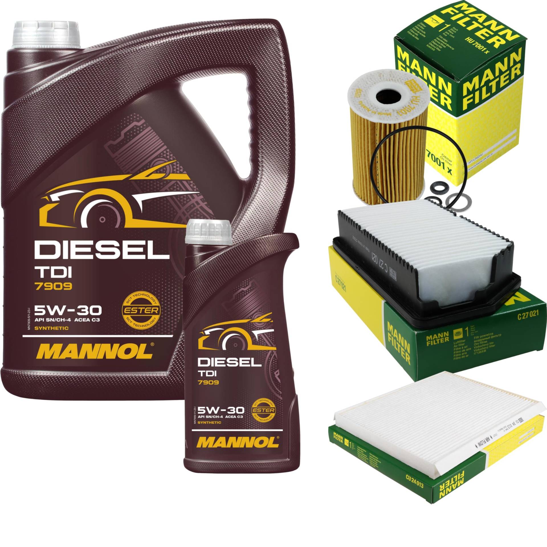 Filter Set Inspektionspaket 6 Liter MANNOL Motoröl Diesel TDI 5W-30 API SN/CF MANN-FILTER Luftfilter Innenraumfilter Ölfilter Filter Set Inspektionspaket 6 Liter MANNOL Motoröl Diesel TDI 5W-30 API SN/CF MANN-FILTER Luftfilter Innenraumfilter Ölfilter von Diederichs