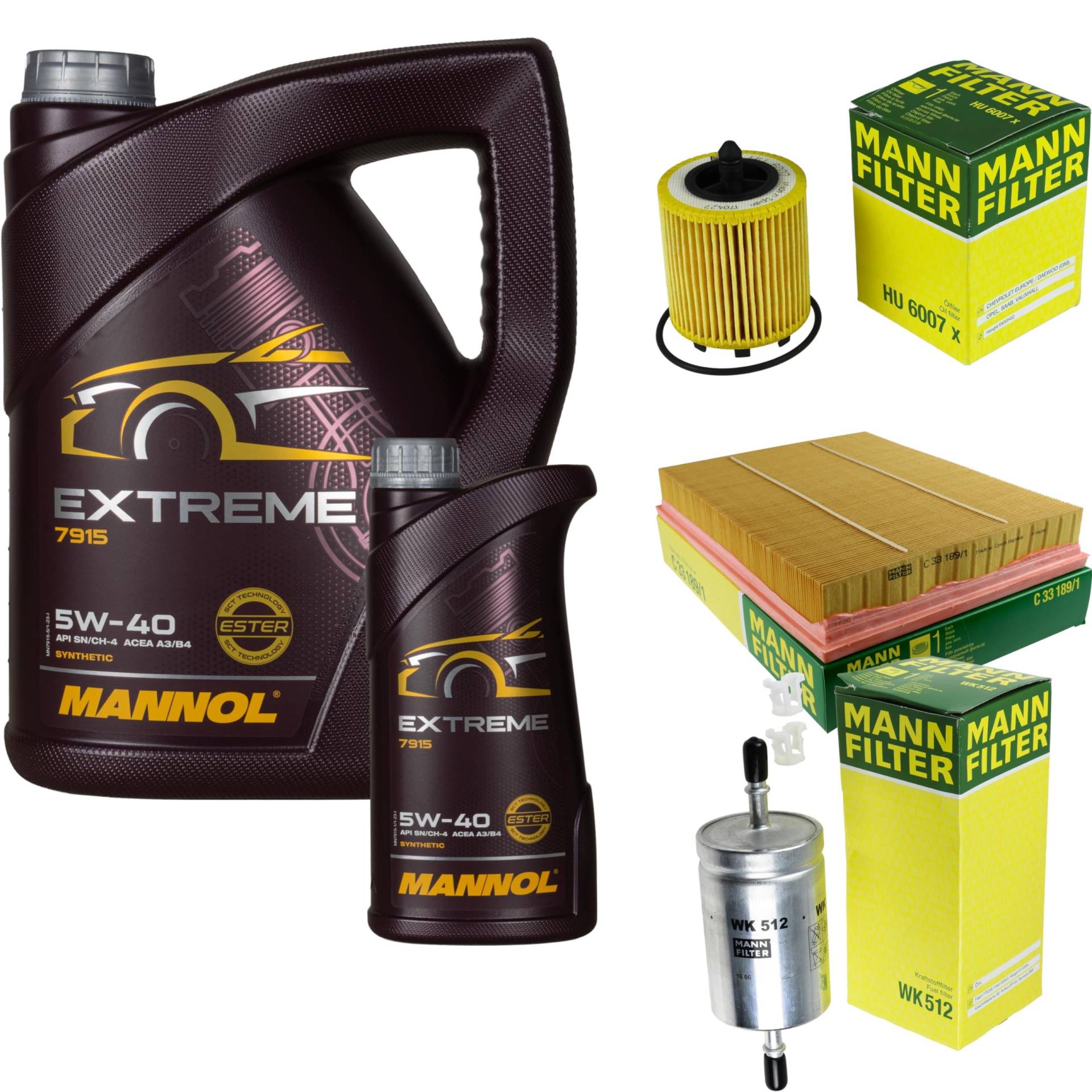 Filter Set Inspektionspaket 6 Liter MANNOL Motoröl Extreme 5W-40 API SN/CF MANN-FILTER Luftfilter Ölfilter Kraftstofffilter Filter Set Inspektionspaket 6 Liter MANNOL Motoröl Extreme 5W-40 API SN/CF MANN-FILTER Luftfilter Ölfilter Kraftstofffilter von Diederichs