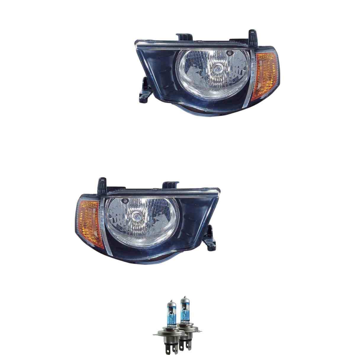 Halogen Scheinwerfer Set H4 für L 200/Triton inklusive Lampen Halogen Scheinwerfer Set H4 für L 200/Triton inklusive Lampen von QR-PARTS