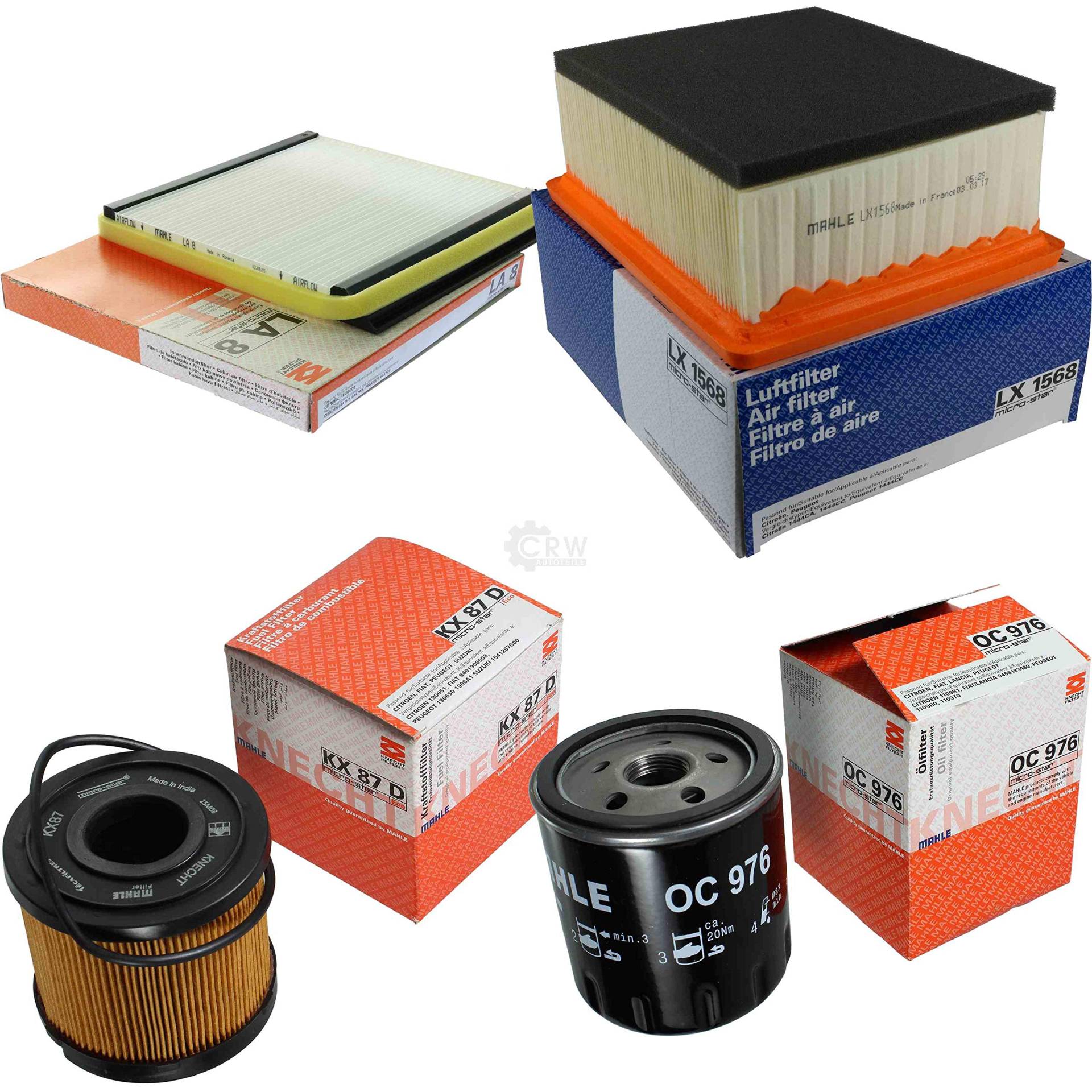 MAHLE Inspektions Set Inspektionspaket Innenraumfilter Kraftstofffilter Luftfilter Ölfilter MAHLE Inspektions Set Inspektionspaket Innenraumfilter Kraftstofffilter Luftfilter Ölfilter von Diederichs