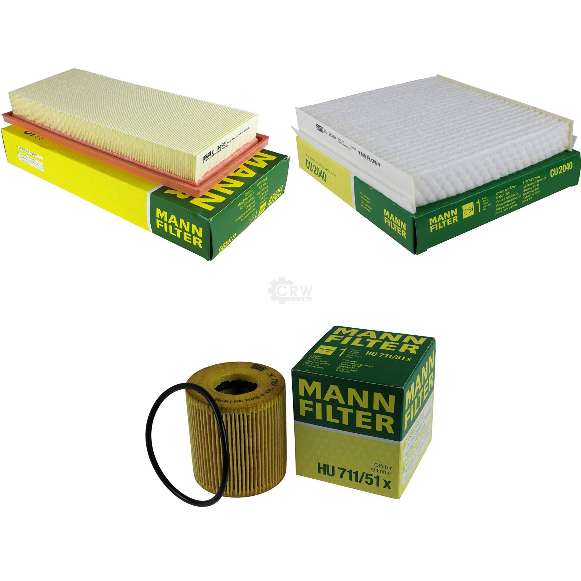 MANN-FILTER Inspektions Set Inspektionspaket Innenraumfilter Luftfilter Ölfilter von QR-PARTS
