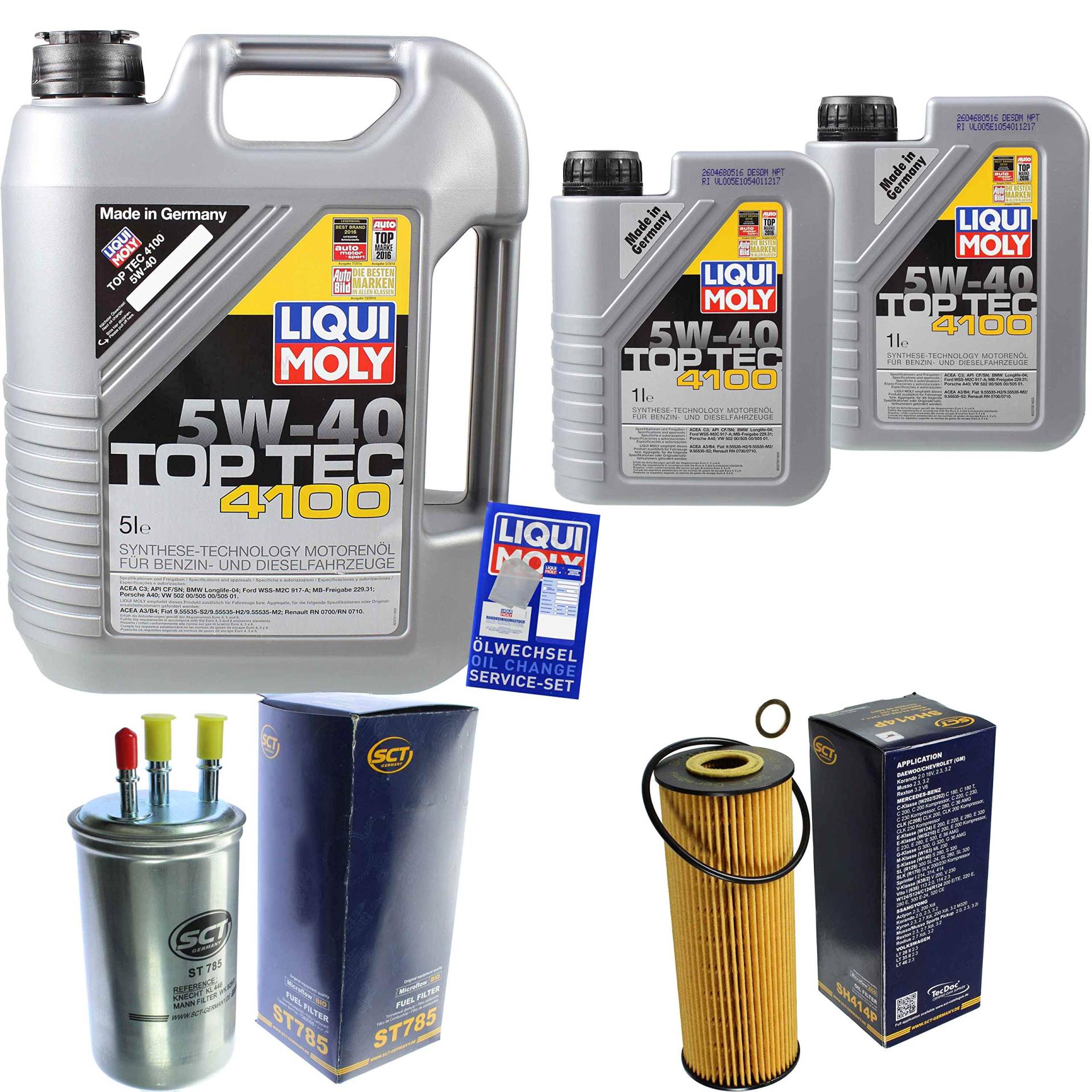 QR-PARTS 69415705 Filter Set Inspektionspaket 7 Liter Motoröl Top Tec 4100 5W-40 SCT Germany Kraftstofffilter Ölfilter QR-PARTS 69415705 Filter Set Inspektionspaket 7 Liter Motoröl Top Tec 4100 5W-40 SCT Germany Kraftstofffilter Ölfilter von Diederichs