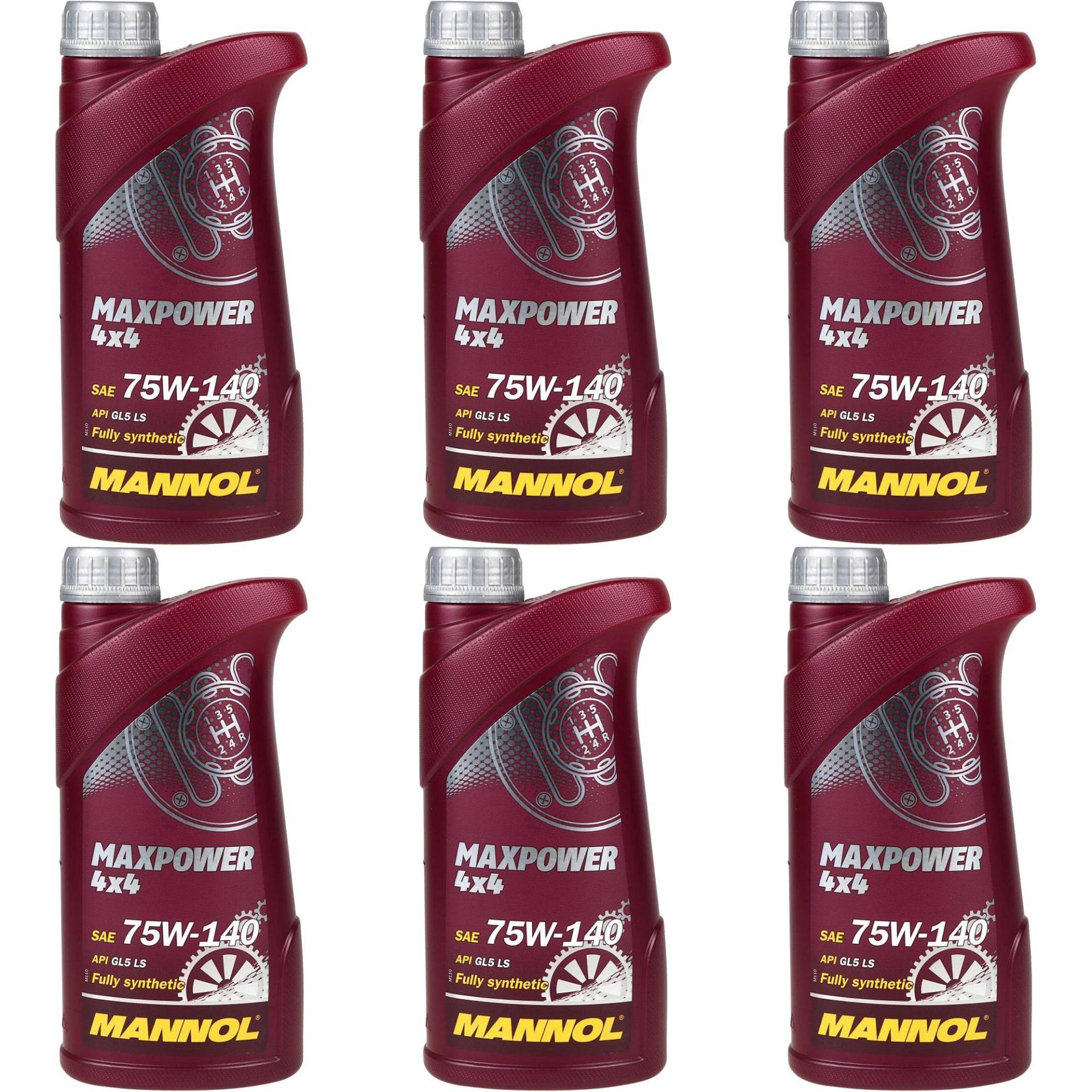 QR-Parts Set 85447574 MN8102-1 6x1 Liter Original MANNOL Getriebeöl Maxpower 4x4 75W-140 API GL 5 LS Gear Oil QR-Parts Set 85447574 MN8102-1 6x1 Liter Original MANNOL Getriebeöl Maxpower 4x4 75W-140 API GL 5 LS Gear Oil von Diederichs