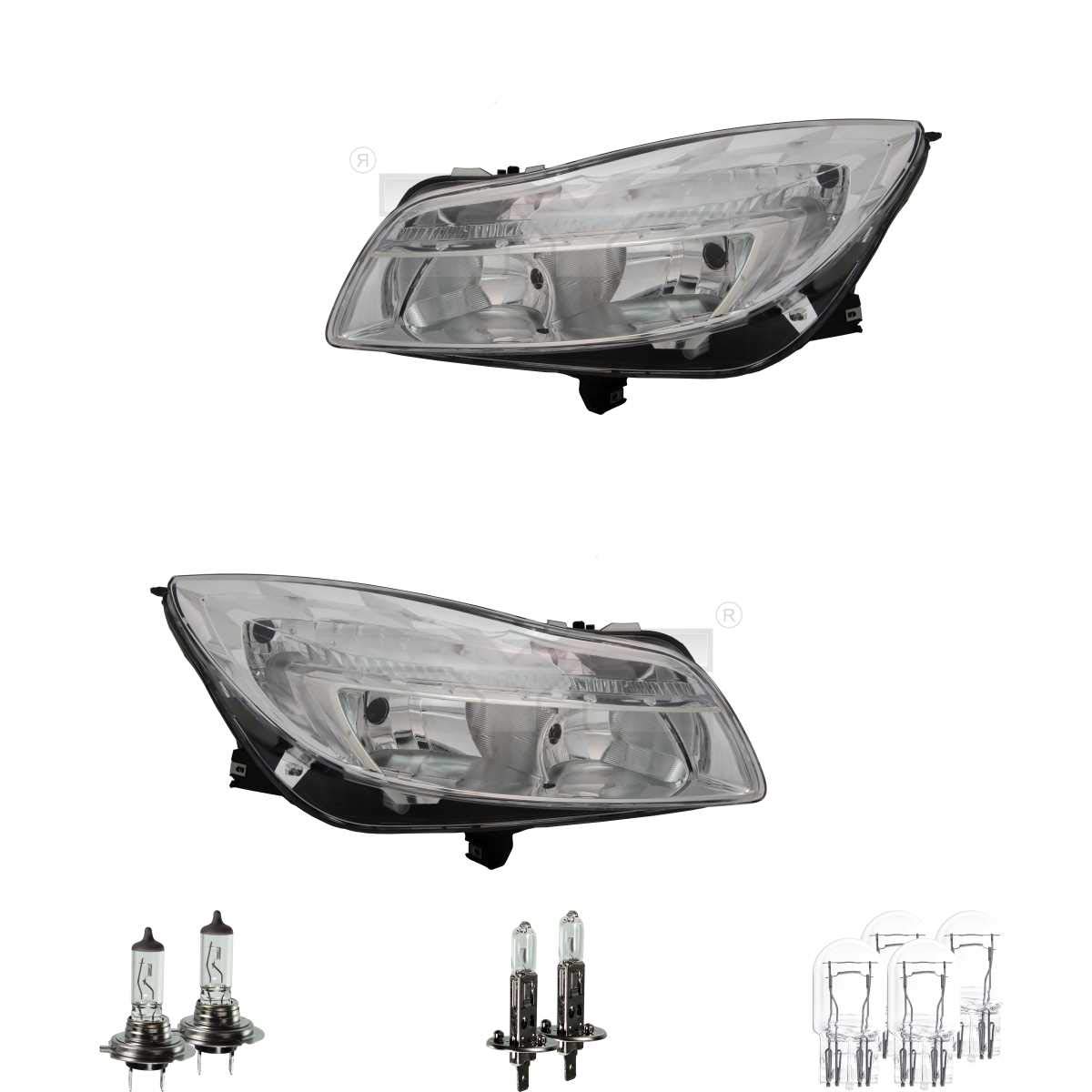 Scheinwerfer Set H1/H7 für Insignia A Caravan G09 inkl. Osram Lampen mit Stellmotor LWR von Diederichs