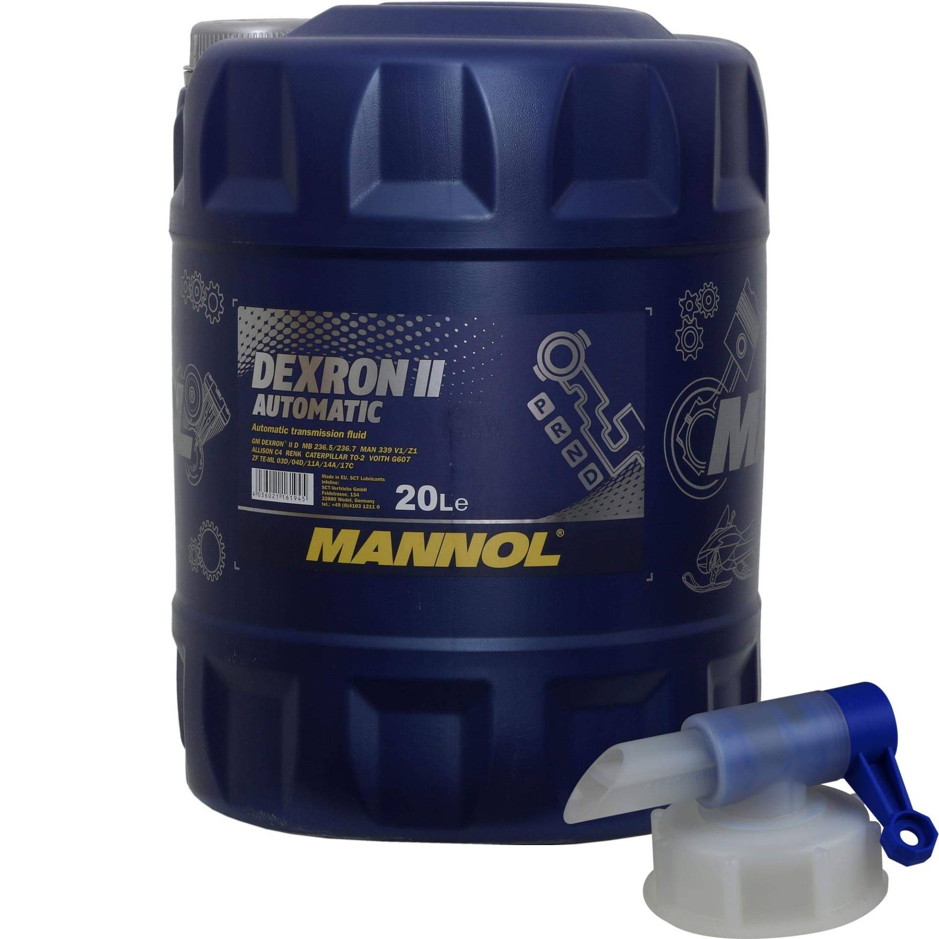 20 Liter MANNOL Automatikgetriebeöl Dexron II Automatic Gear Oil + Auslaufhahn 20 Liter MANNOL Automatikgetriebeöl Dexron II Automatic Gear Oil + Auslaufhahn von Diederichs