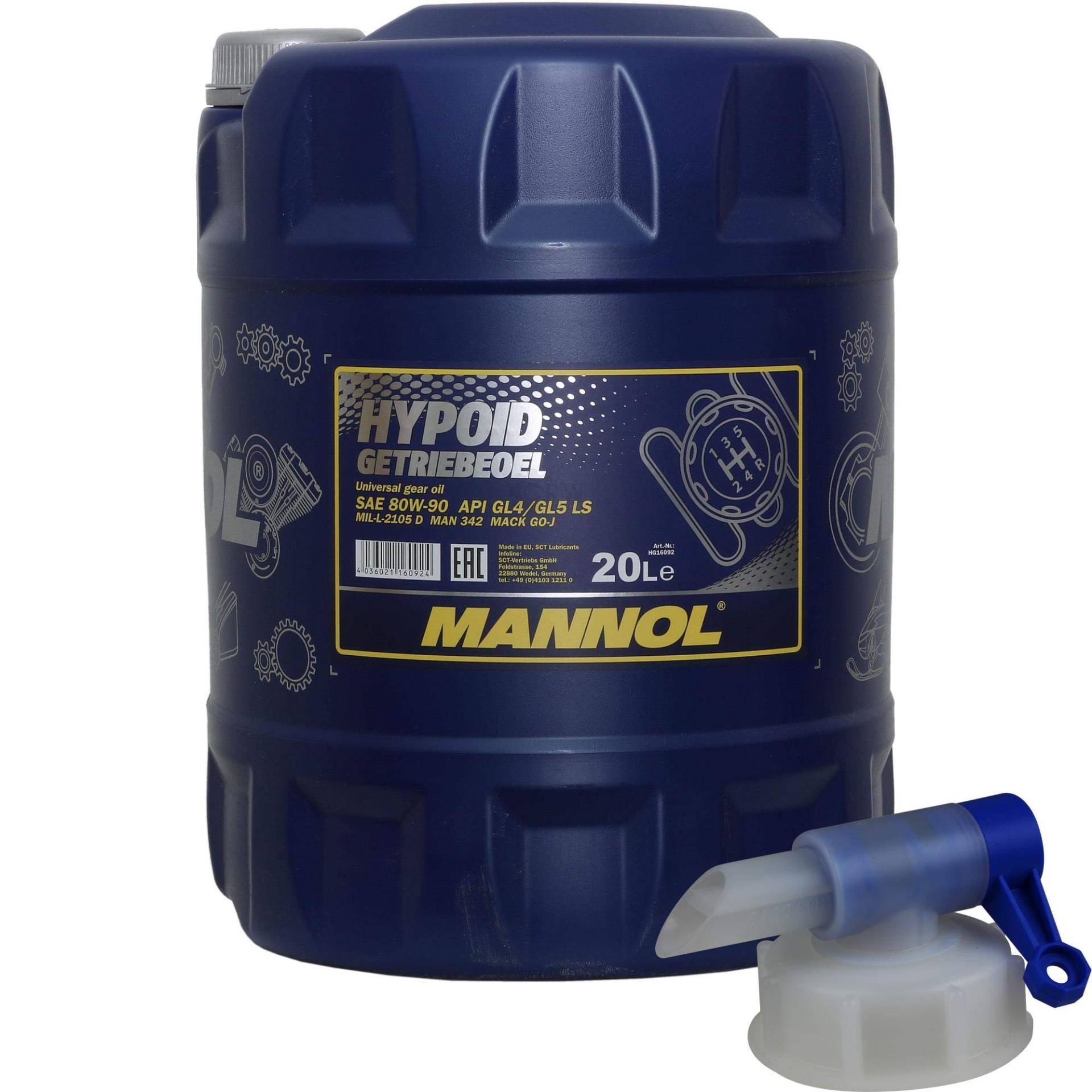 20 Liter MANNOL Getriebeöl Hypoid Getriebeoel 80W-90 API GL4/GL 5 + Auslaufhahn 20 Liter MANNOL Getriebeöl Hypoid Getriebeoel 80W-90 API GL4/GL 5 + Auslaufhahn von Diederichs