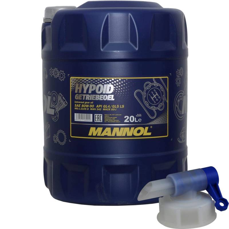 20 Liter MANNOL Getriebeöl Hypoid Getriebeoel 80W-90 API GL4/GL 5 + Auslaufhahn von Diederichs