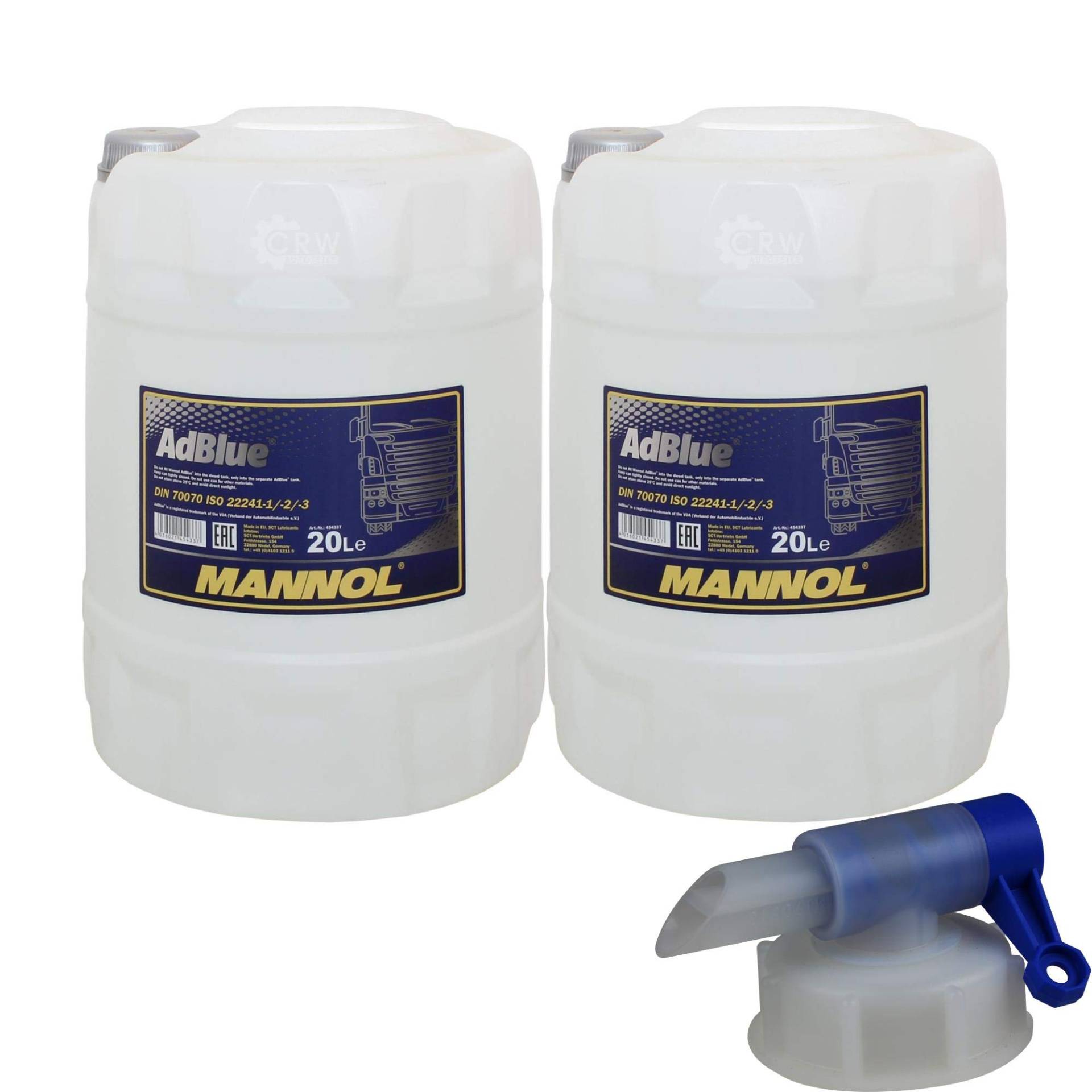2x 20 Liter MANNOL SCR Harnstofflösung ready-to-ude AdBlue® inkl. Auslaufhahn von Diederichs