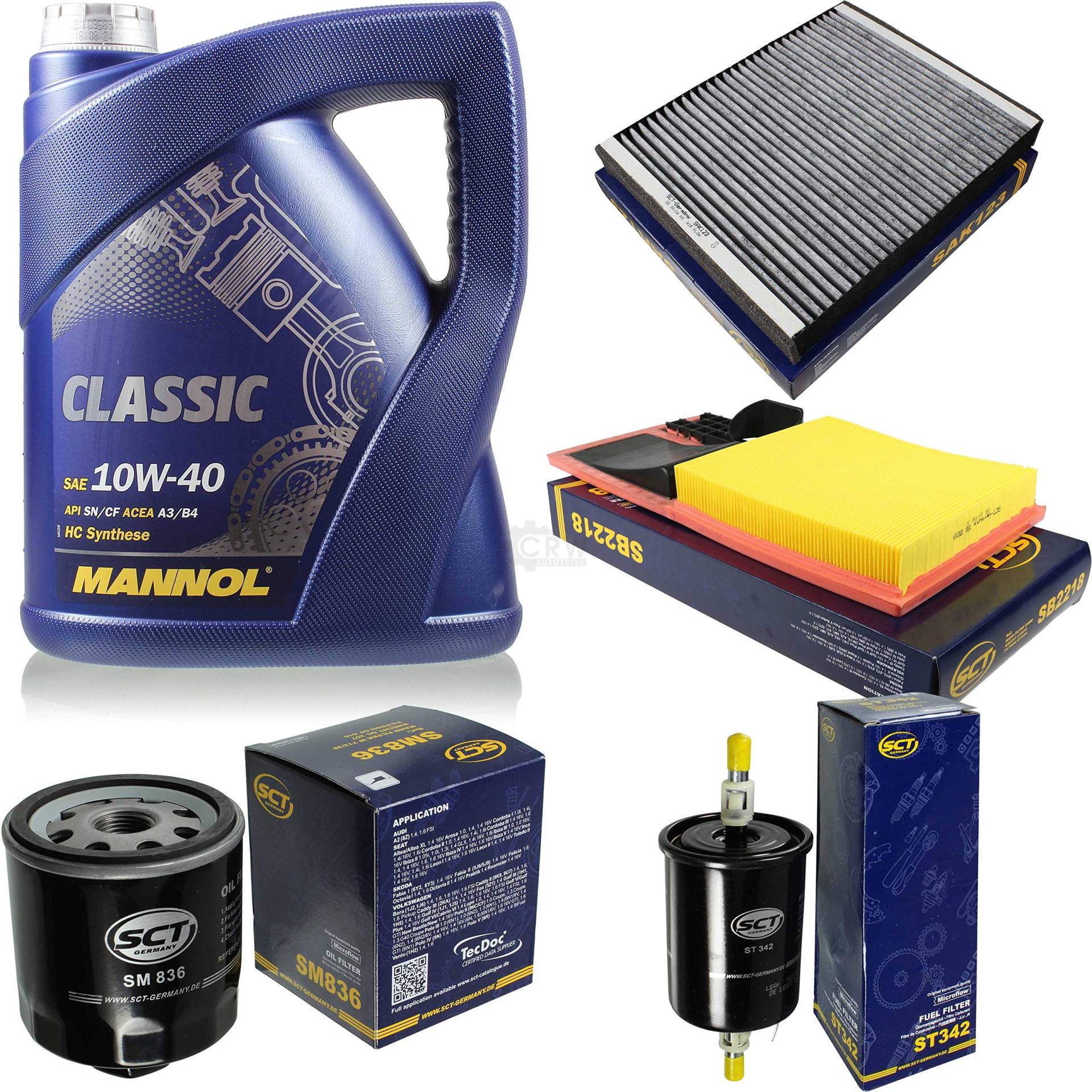 Filter Set Inspektionspaket 5 Liter MANNOL Motoröl Classic 10W-40 API SN/SM/CF SCT Germany Innenraumfilter Luftfilter Ölfilter Kraftstofffilter Filter Set Inspektionspaket 5 Liter MANNOL Motoröl Classic 10W-40 API SN/SM/CF SCT Germany Innenraumfilter Luftfilter Ölfilter Kraftstofffilter von Diederichs