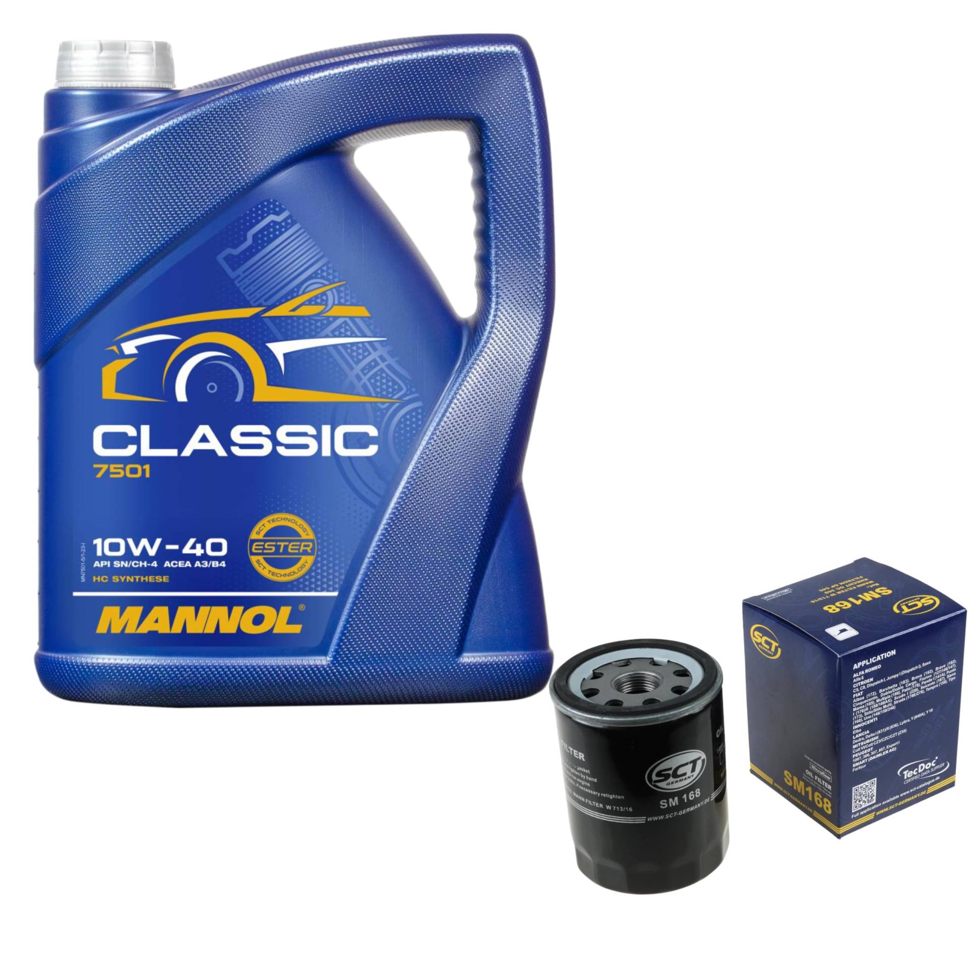 Filter Set Inspektionspaket 5 Liter MANNOL Motoröl Classic 10W-40 API SN/SM/CF SCT Germany Ölfilter Filter Set Inspektionspaket 5 Liter MANNOL Motoröl Classic 10W-40 API SN/SM/CF SCT Germany Ölfilter von Diederichs