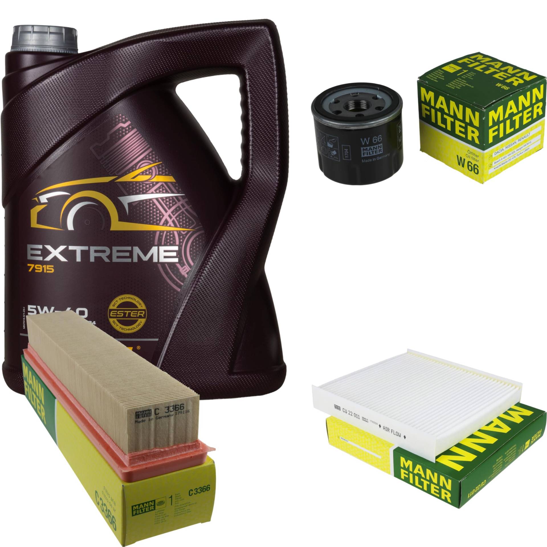 Filter Set Inspektionspaket 5 Liter MANNOL Motoröl Extreme 5W-40 API SN/CF MANN-FILTER Luftfilter Innenraumfilter Ölfilter Filter Set Inspektionspaket 5 Liter MANNOL Motoröl Extreme 5W-40 API SN/CF MANN-FILTER Luftfilter Innenraumfilter Ölfilter von Diederichs