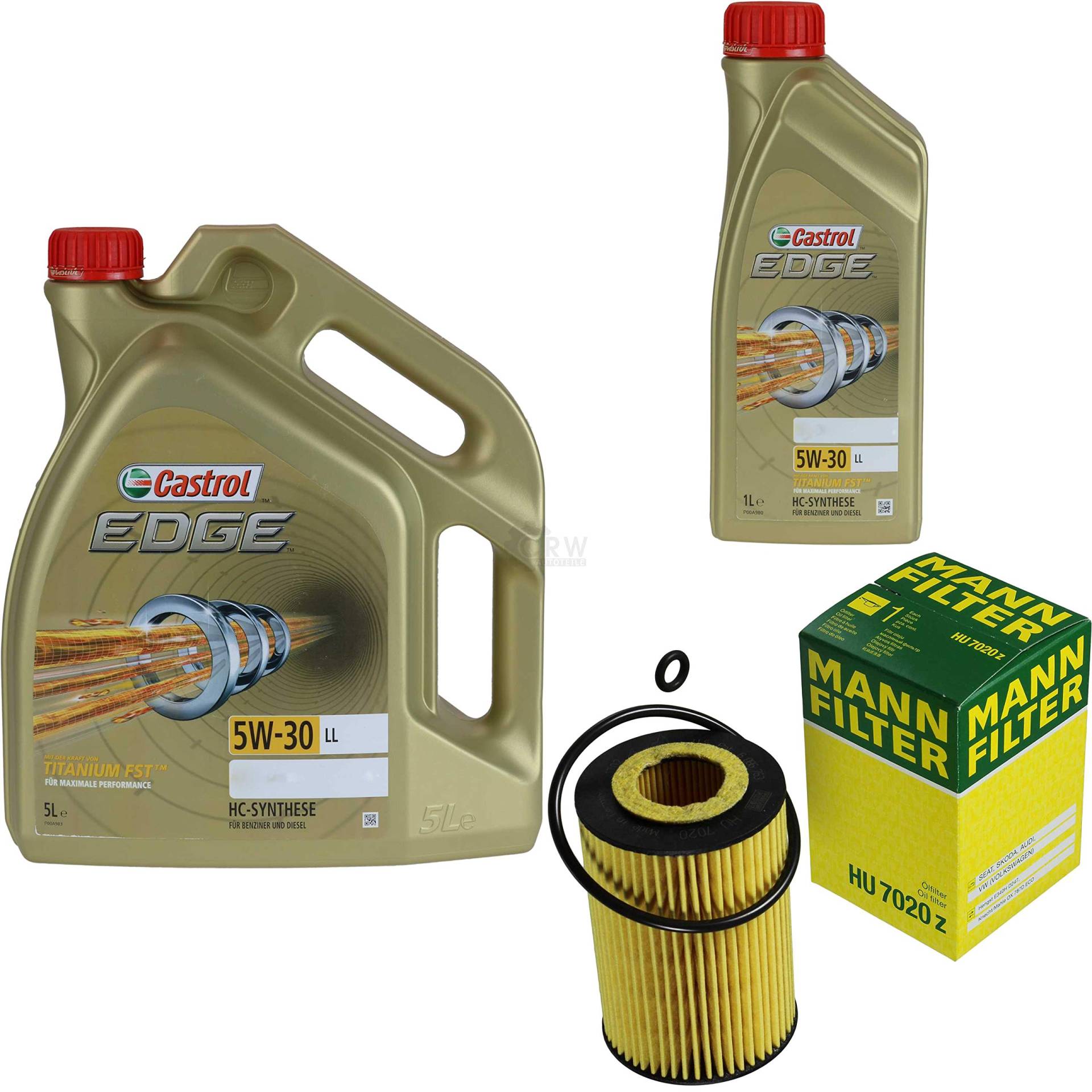 Filter Set Inspektionspaket 6 Liter Motoröl EDGE Titanium FST 5W-30 LL MANN-FILTER Ölfilter von Diederichs