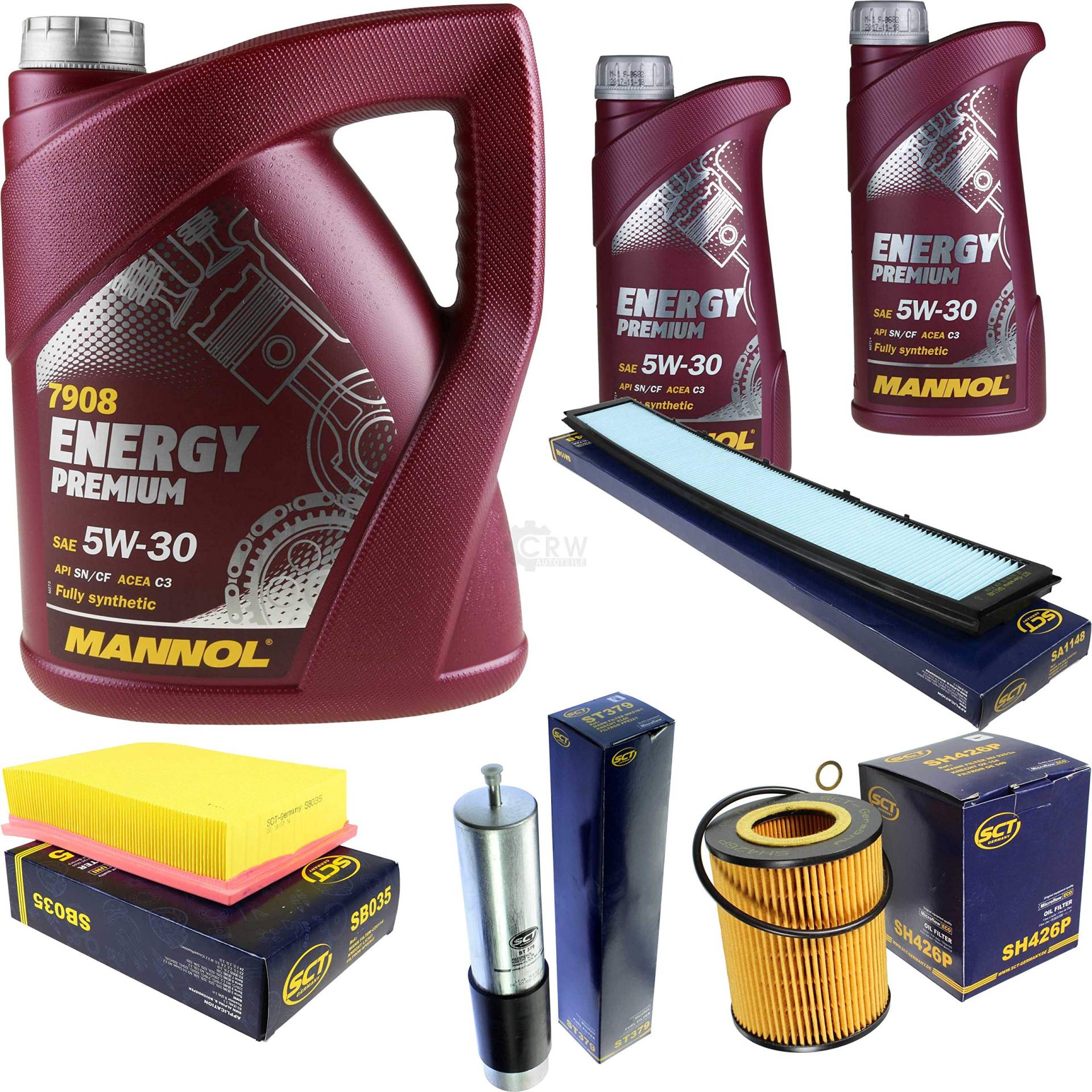 Filter Set Inspektionspaket 7 Liter MANNOL Motoröl Energy Premium 5W-30 API SN/CF SCT Germany Innenraumfilter Luftfilter Ölfilter Kraftstofffilter Filter Set Inspektionspaket 7 Liter MANNOL Motoröl Energy Premium 5W-30 API SN/CF SCT Germany Innenraumfilter Luftfilter Ölfilter Kraftstofffilter von QR-Parts