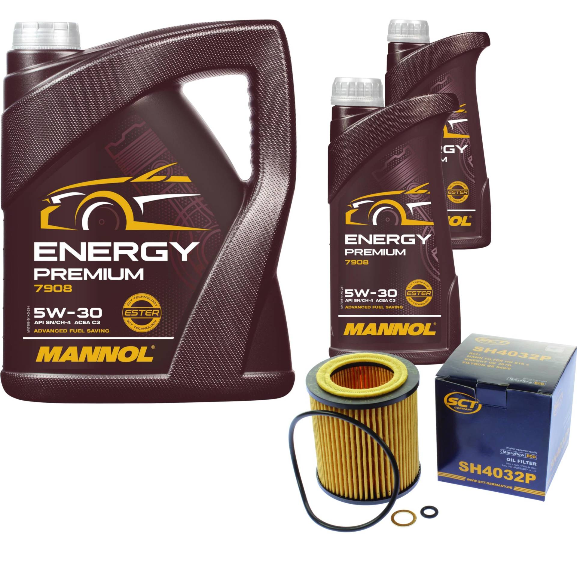 Filter Set Inspektionspaket 7 Liter MANNOL Motoröl Energy Premium 5W-30 API SN/CF SCT Germany Ölfilter Filter Set Inspektionspaket 7 Liter MANNOL Motoröl Energy Premium 5W-30 API SN/CF SCT Germany Ölfilter von Diederichs
