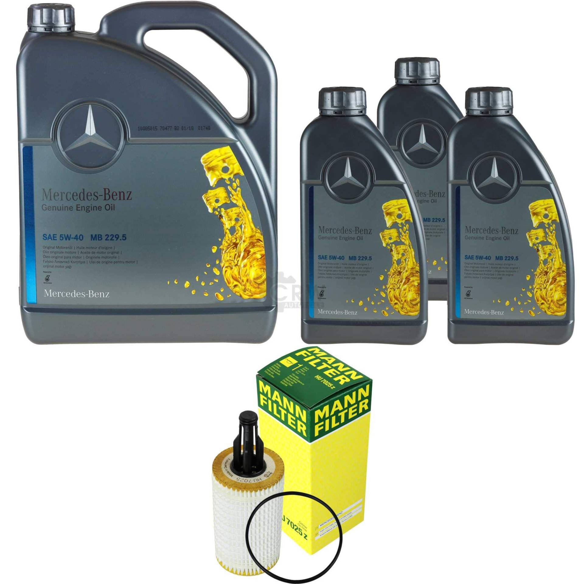 Filter Set Inspektionspaket 8 Liter Original Motoröl 5W-40 MB 229.5 MANN-FILTER Ölfilter von Diederichs