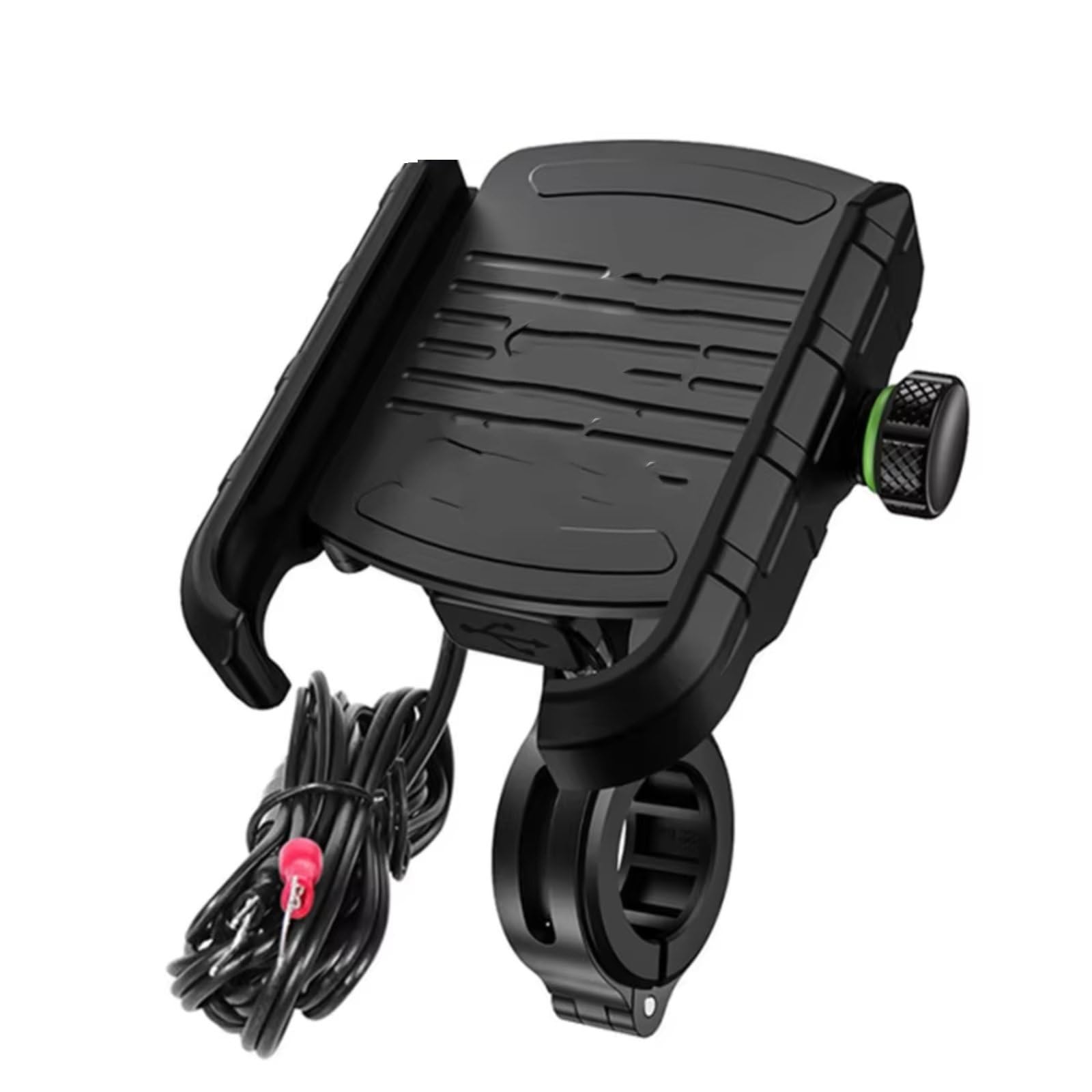Motorrad Halterungen Aluminium Motorrad Telefon Halter Halterung Lenker Halterung 360 Rotierenden Handy Stehen Für Motorrad Bike Roller Motorrad Handyhalterung(USB Charger) von QRDKKL