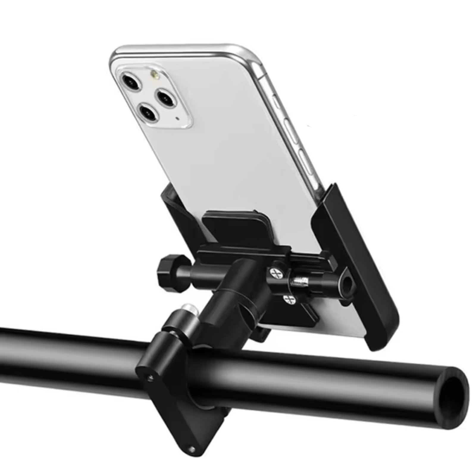 Motorrad Halterungen Für NMAX 155 Für NMAX 125 Für N-MAX 150 Motorradzubehör Handyhalter GPS-Navigationshalterung Motorrad Handyhalterung(Handlebar Black) von QRDKKL