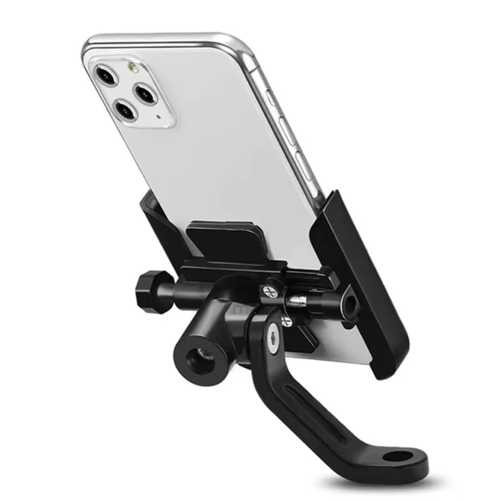 Motorrad Halterungen Für NMAX 155 Für NMAX 125 Für N-MAX 150 Motorradzubehör Handyhalter GPS-Navigationshalterung Motorrad Handyhalterung(Mirror Holder Black) von QRDKKL