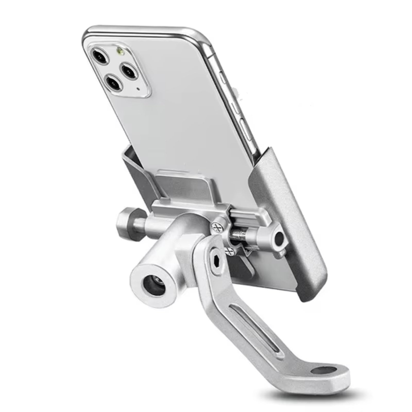 Motorrad Halterungen Für NMAX 155 Für NMAX 125 Für N-MAX 150 Motorradzubehör Handyhalter GPS-Navigationshalterung Motorrad Handyhalterung(Mirror Holder Silver) von QRDKKL