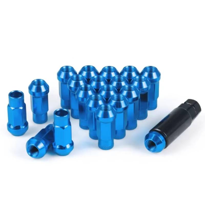 Spurverbreiterung Stahl Radmuttern 12x1,5 12x1,25 Gebacken Blau Schwarz Lila Rot Silber Hub Mutter Spürverbreiterungsatz(Blue,M12x1.5) von QRDKKL