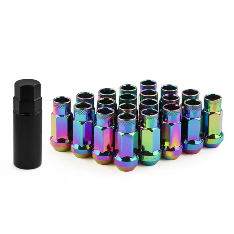 Spurverbreiterung Stahl Radmuttern 12x1,5 12x1,25 Gebacken Blau Schwarz Lila Rot Silber Hub Mutter Spürverbreiterungsatz(Colorful,M12x1.25) von QRDKKL