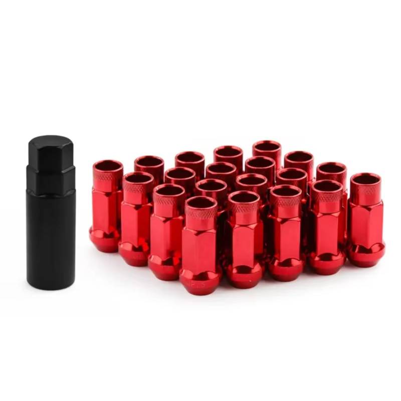 Spurverbreiterung Stahl Radmuttern 12x1,5 12x1,25 Gebacken Blau Schwarz Lila Rot Silber Hub Mutter Spürverbreiterungsatz(Red,M12x1.25) von QRDKKL