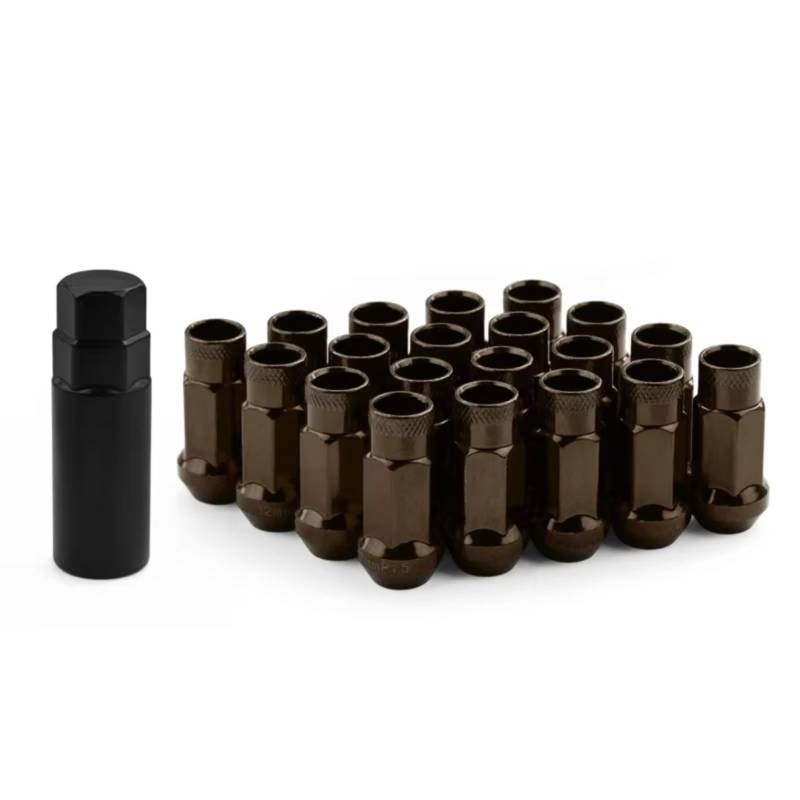 Spurverbreiterung Stahl Radmuttern 12x1,5 12x1,25 Gebacken Blau Schwarz Lila Rot Silber Hub Mutter Spürverbreiterungsatz(Titanium,M12x1.5) von QRDKKL
